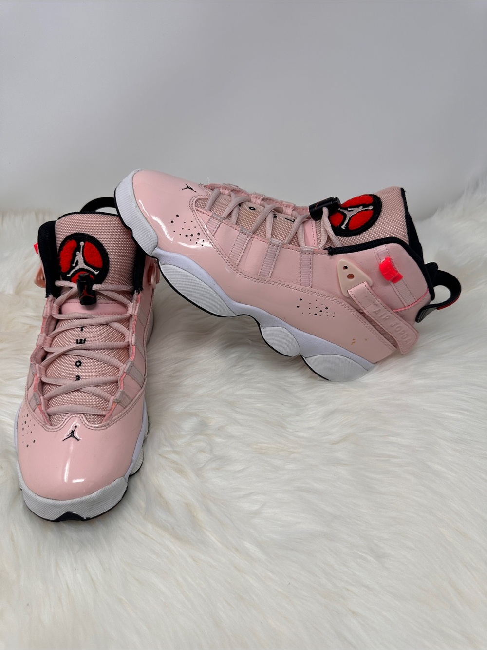 Air Jordan 6 Rings Pink Basketball Shoes
